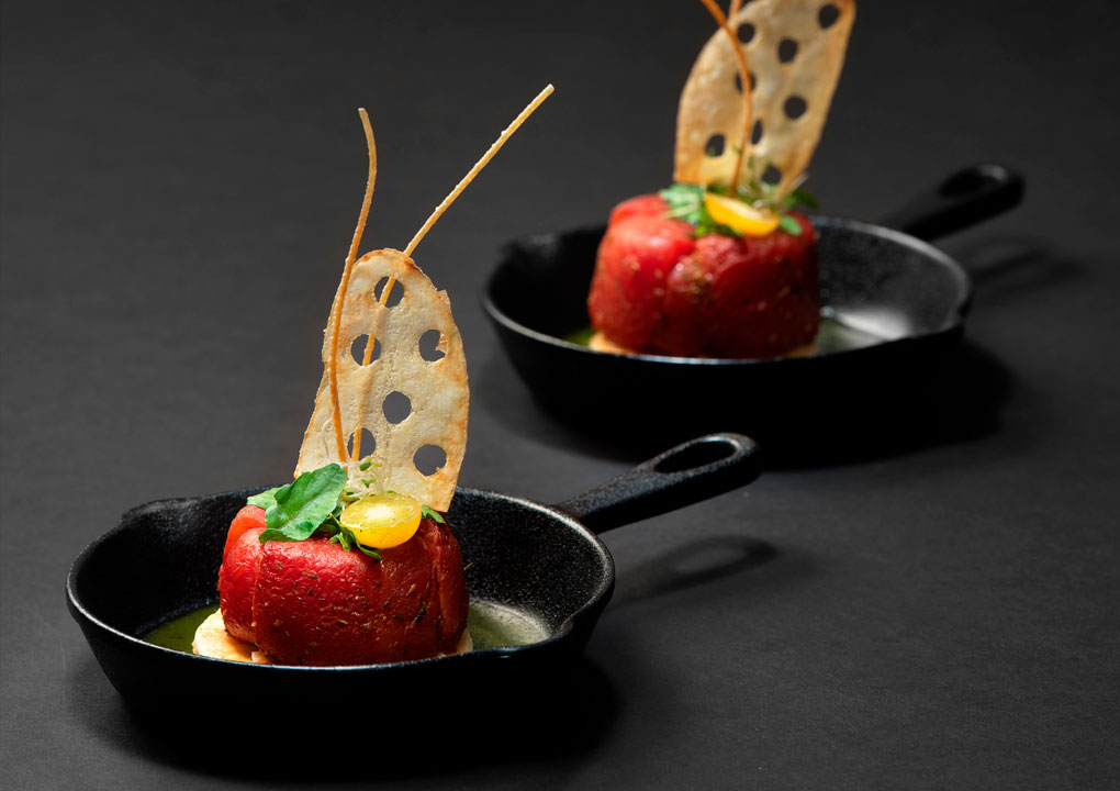 Jitomate confitado con queso de Cabra